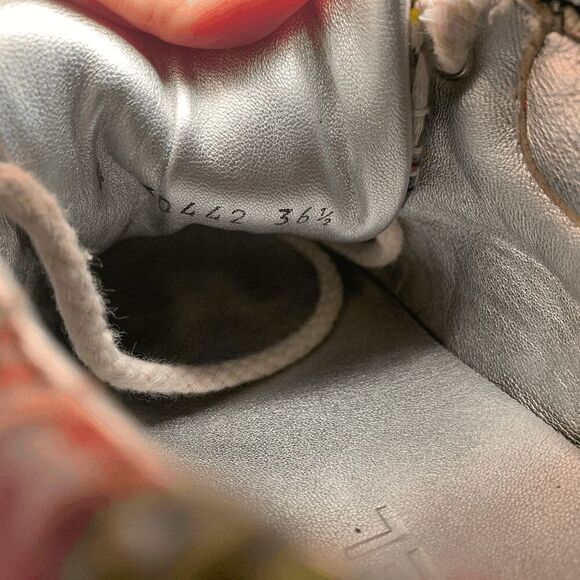 Chanel CC Logo Tweed Rainbow Metallic Gold Multi Sneakers EU 36.5 Lace Up Shoes - Picture 10 of 10